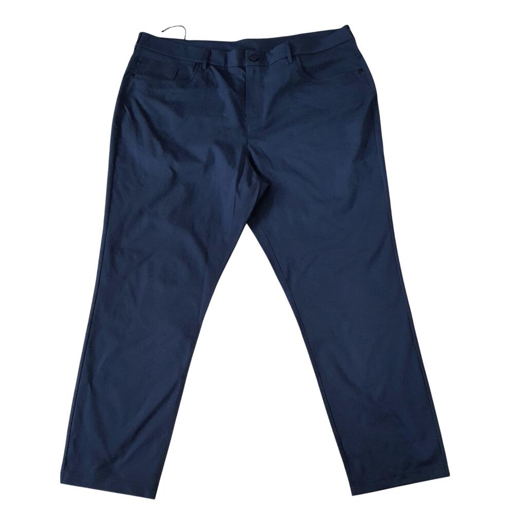 Public Rec Dealmaker Trouser Pants Straight Leg Mens 42/32 Navy Blue Flat Front